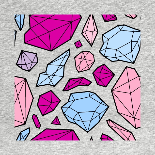 Rough Diamond Fashion Print Pink Blue Black by Auto-Prints